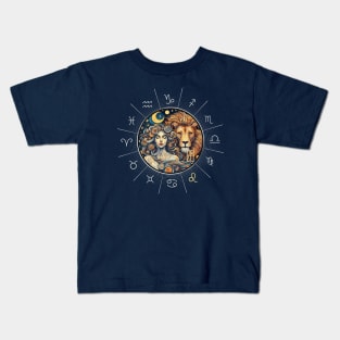 ZODIAC Leo - Astrological LEO - LEO - ZODIAC sign - Van Gogh style - 5 Kids T-Shirt